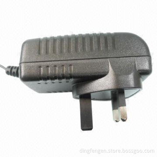 UK plug power adapter with BS, GS and TUV approvals, 24W, 5V/9V/12V/24V optional